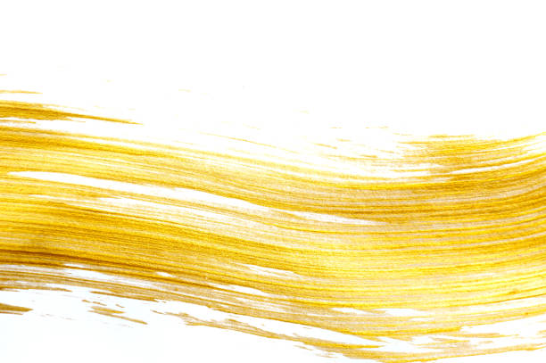 istock Abstract gold background with acrylic paint brush 675715408