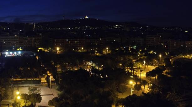 istock Barcelona cityscape at night, Spain 675719446