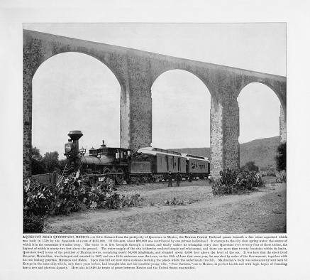 Antique Mexican Photograph: Aqueduct Near Queretaro, Mexico, 1893: Original edition from my own archives. Copyright has expired on this artwork. Digitally restored.