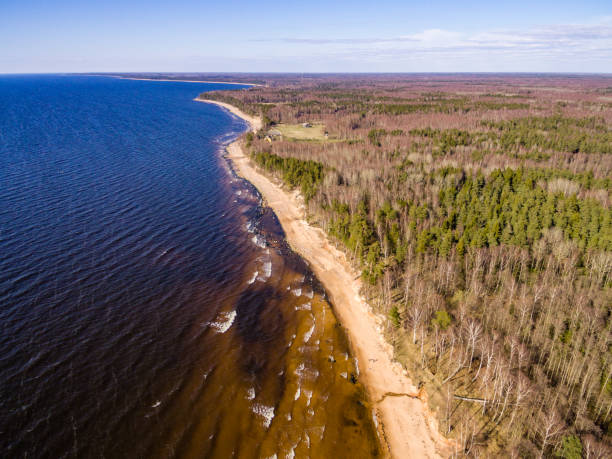 istock drone image. aerial view of baltic beach area 675733552