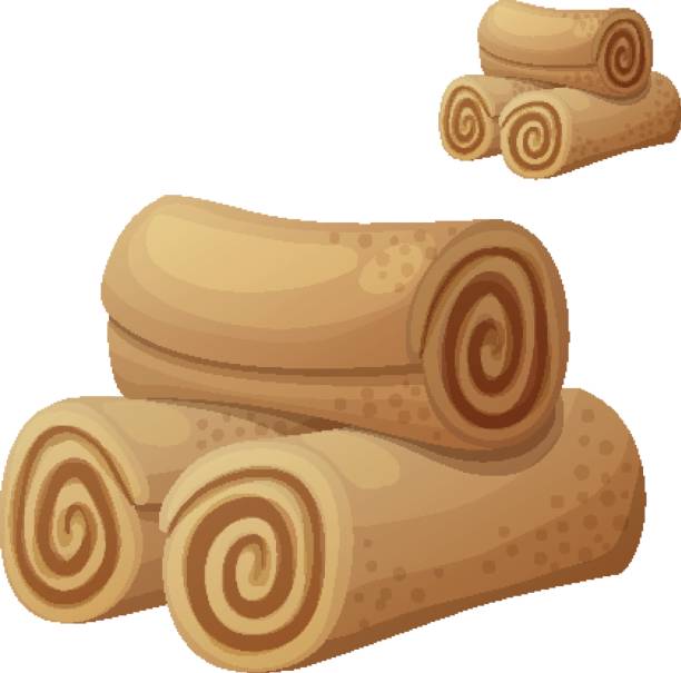 ilustrações de stock, clip art, desenhos animados e ícones de rolled cookies illustration. cartoon vector icon isolated on white background. series of food and drink and ingredients for cooking. - white background stack heap food and drink