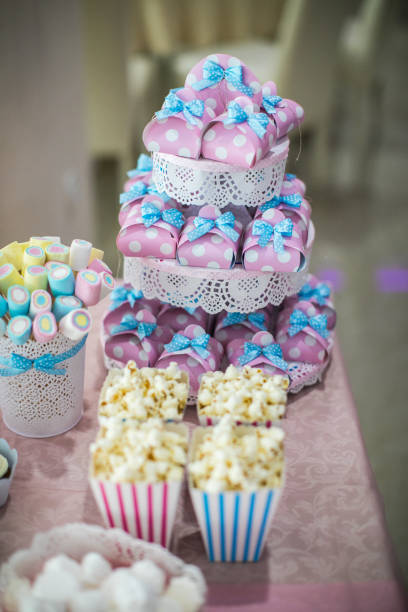 istock Sweet table on a children party 675746986