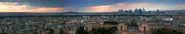 istock Evening panorama of Paris at sunset from a high tower 675747354