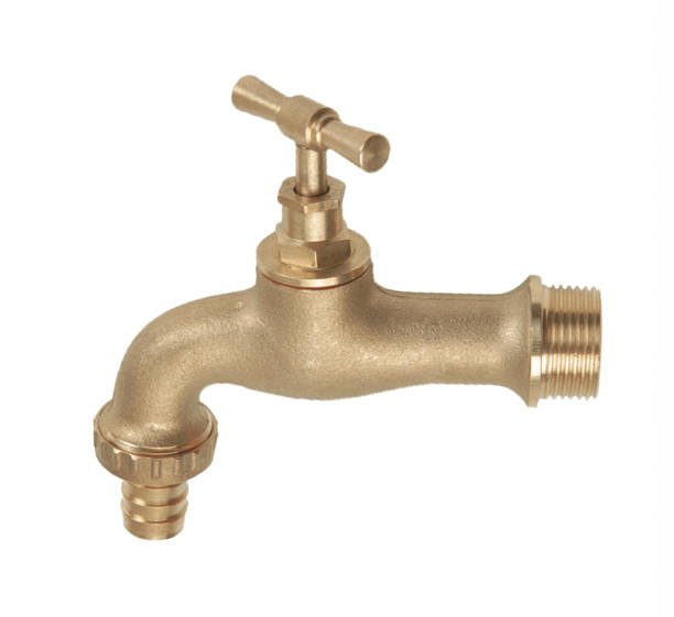 istock Valve water pipe connection, plumbing - isolated on white background. 675752722