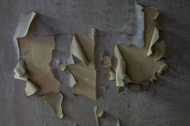 stara i popękana ściana budynku, zagubione miejsca - peeling paint abandoned old zdjęcia i obrazy z banku zdjęć