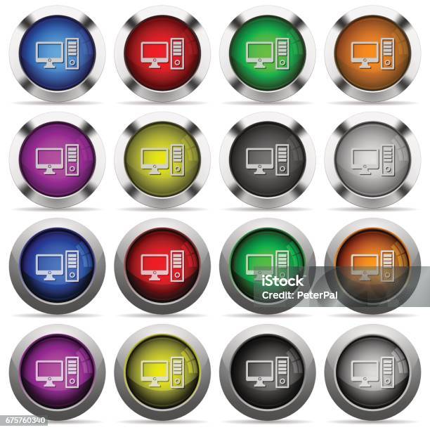 Button Application Desktop Desktop Computer Glossy Button Set Stock Illustration - Download Image ...