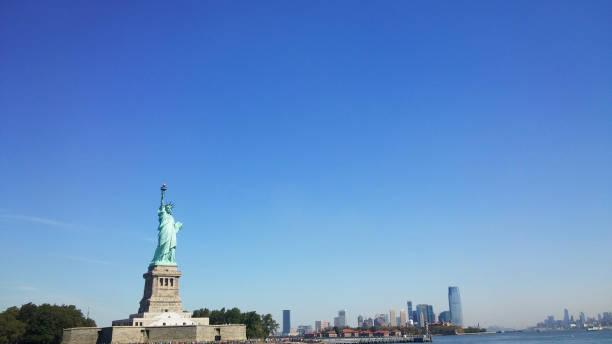 istock Statue of liberty&NYC skyline 675761182