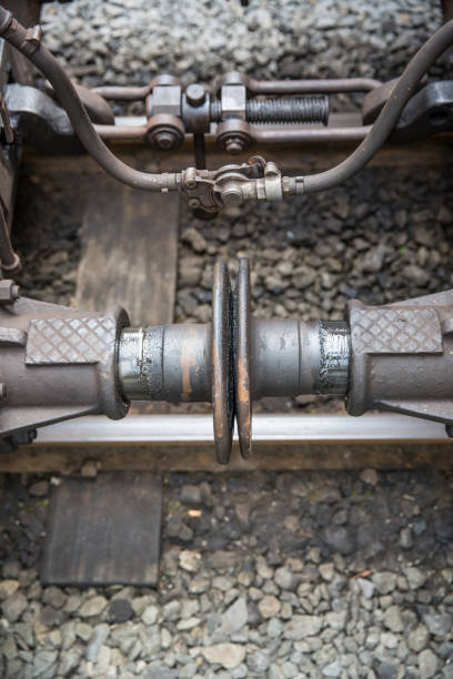 istock Steam railway train with buffers  - overhead photograph 675763556