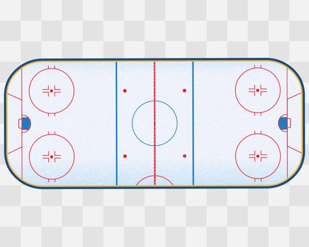 istock North American ice hockey rink isolated on transparent checkered background. 675767064