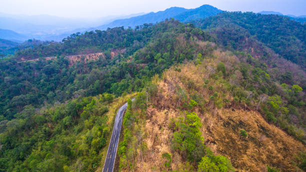 istock The main road on the ridge is high and steep. 675780662