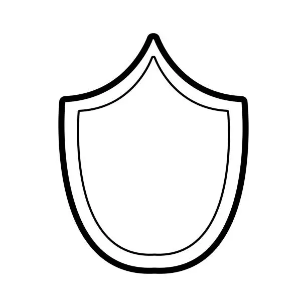 Vector illustration of line security shield to protect things