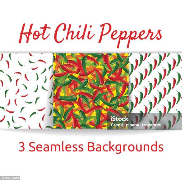 Hot Chili Peppers Seamless Pattern Stock Illustration - Download Image Now - Arbol, Art, Chilaca