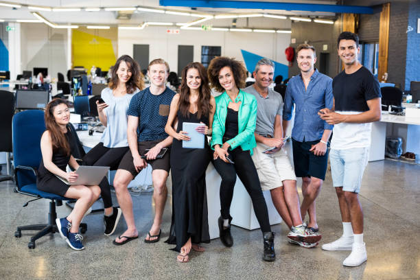 istock Group of colleagues in office 675783042