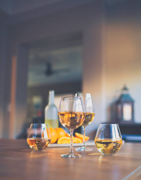 istock Wine in glasses. Wine tasting in home setting 675786502