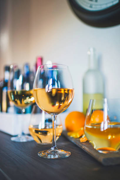 istock Wine in glasses. Wine tasting in home setting 675786642