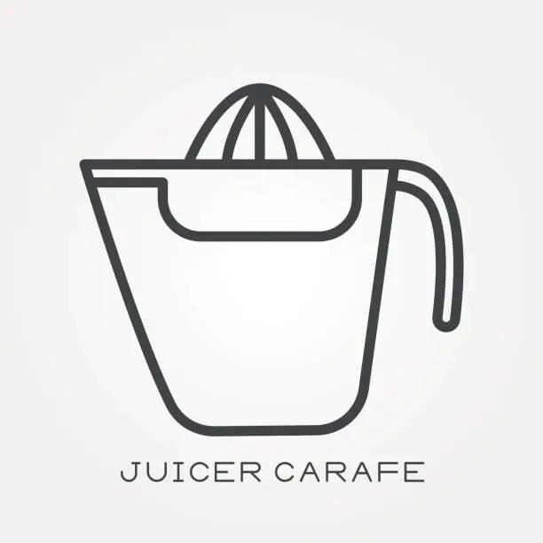 Vector illustration of Line icon juicer carafe