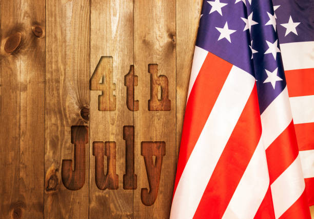 米国独立記念日 7 月 4 日。アメリカの国旗。 - american flag star shape striped fourth of july ストックフォトと画像