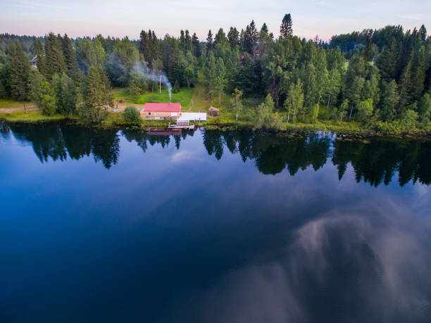 istock Karelia lake aerial view 675796726