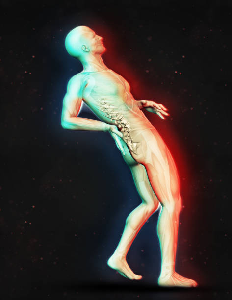 istock 3d male figure holding back in pain 675797152