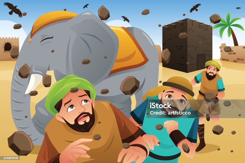 Islam Story Of The Owners Of The Elephant Stock Illustration - Download  Image Now - Hajj, Elephant, Kaaba - iStock