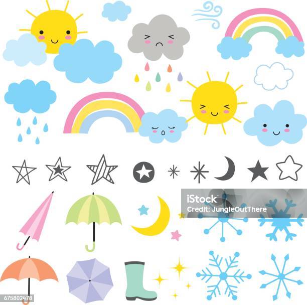 Weather Forecast Stock Illustration - Download Image Now - Cloud - Sky, Child, Sun