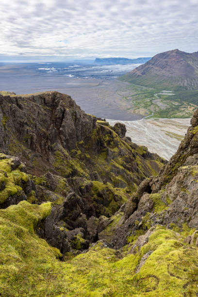 skaftafell, skeiðarárjökull, ijsland - skaftafell national park stockfoto's en -beelden