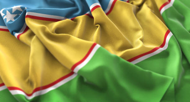 istock Karakalpakstan Flag Ruffled Beautifully Waving Macro Close-Up Shot 675810080