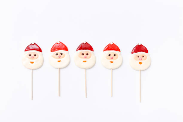 istock lollipops, candy, top view flat lay on white background 675810732