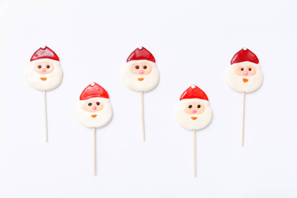 istock lollipops, candy, top view flat lay on white background 675810758