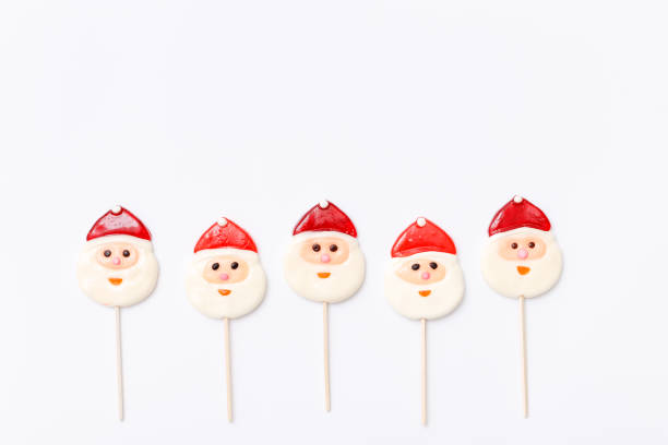 istock lollipops, candy, top view flat lay on white background 675810778