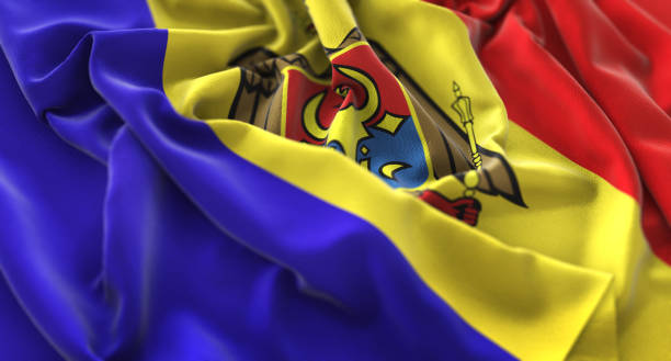 istock Moldova Flag Ruffled Beautifully Waving Macro Close-Up Shot 675811330