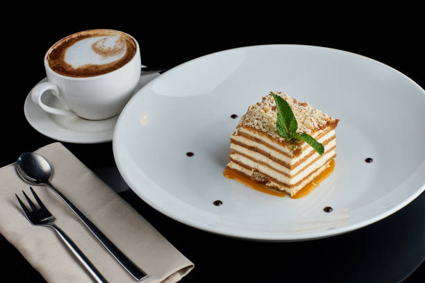 istock Slice of layered honey cake 675811924