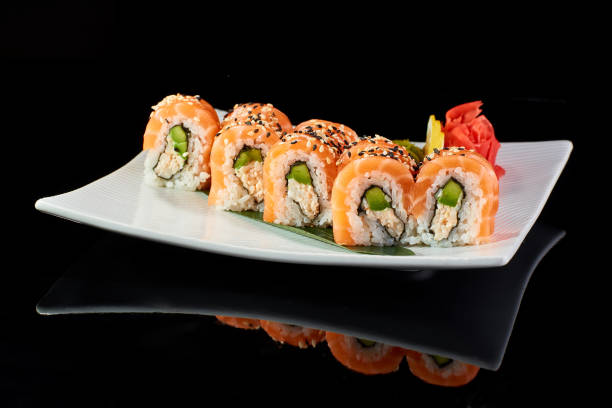 istock Sushi Roll with salmon and avocado 675813878
