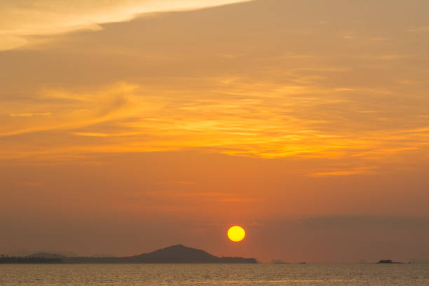 istock beautiful sky and cloud with orange sunset and silhouette mountain 675814068