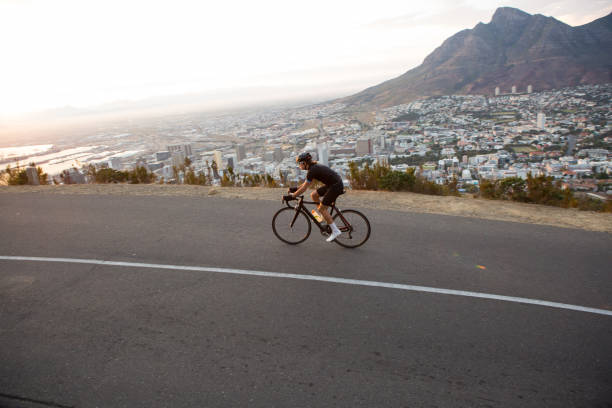 istock Male cyclist out on a morning training ride in Cape Town 675815570