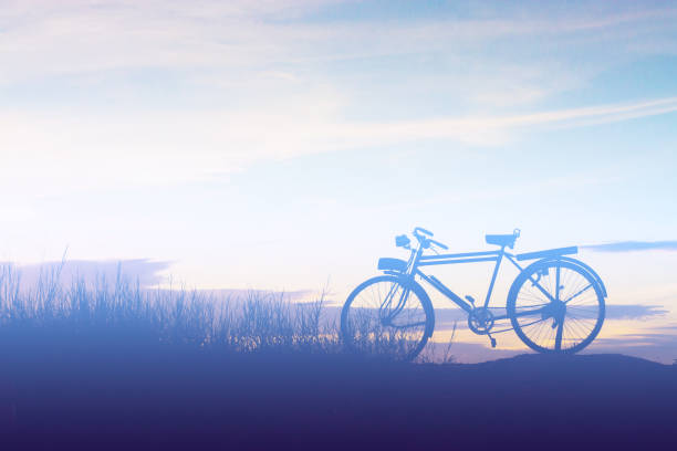 istock beautiful silhouette of bicycle soft tone 675816062