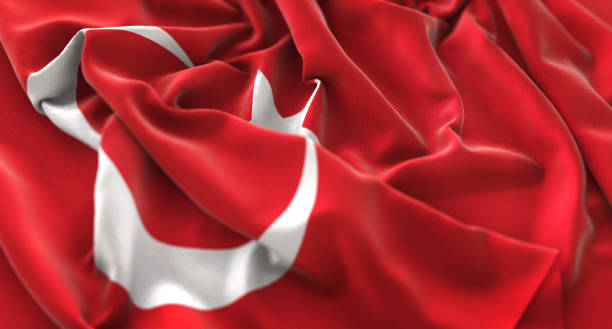 istock Turkey Flag Ruffled Beautifully Waving Macro Close-Up Shot 675816290