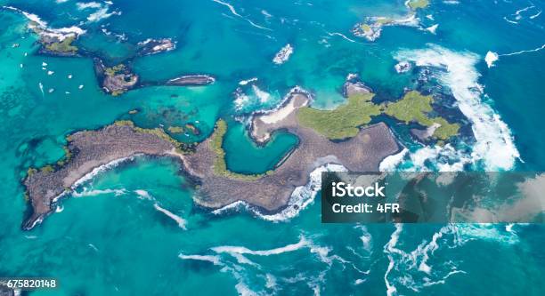 Aerial View Of The Beautiful Las Tintoreras Isla Isabela Galapagos Islands Ecuador Stock Photo - Download Image Now