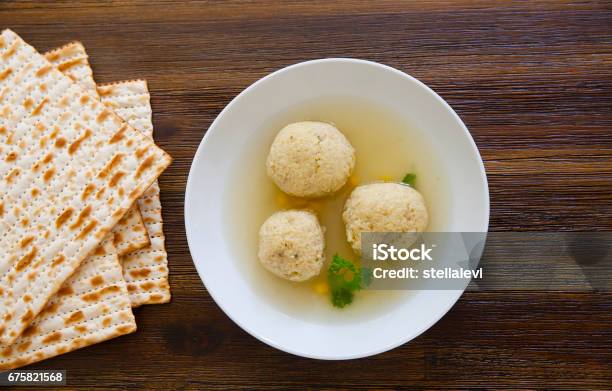 Matzah Ball Soup Stock Photo - Download Image Now - Matzo Ball Soup, Food, Directly Above