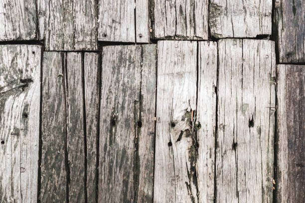 istock Old wooden texture, dark black background 675823016