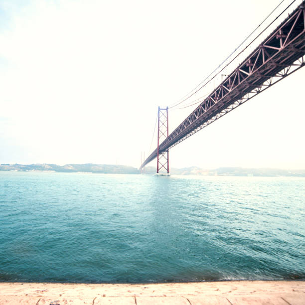 historical 25th of april bridge in lisbon, portugal.