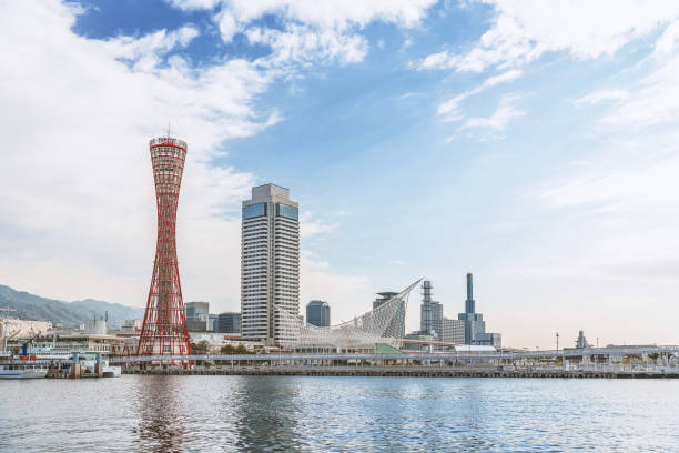 Kobe port and cityscape Scenery of the Kobe port and cityscape in Japan ウォーターフロント stock pictures, royalty-free photos & images