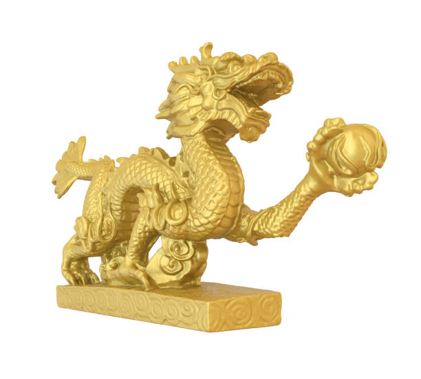 istock Chinese Dragon Statue Isolated 675828142