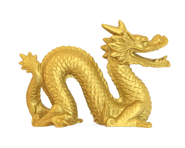 istock Chinese Dragon Statue Isolated 675828350