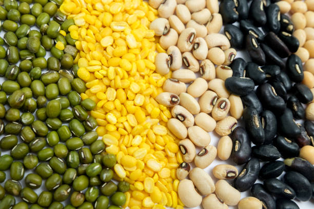 istock Mixed beans isolated on white background., Dried peanut, Black beans,  Soya beans, Red kidney beans. 675846974