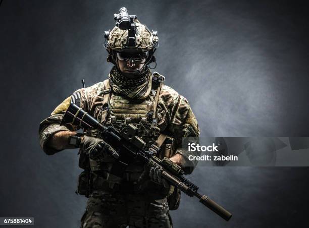 Army Ranger In Field Uniforms Stock Photo - Download Image Now - Army Soldier, Armed Forces, Military