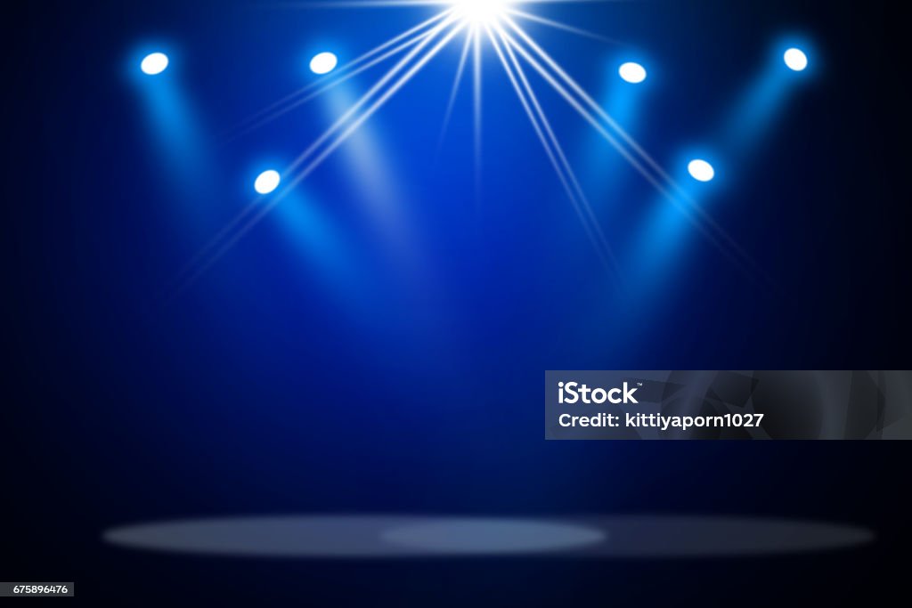 Stage theater background The concert on stage background with flood lights Abstract Stock Photo