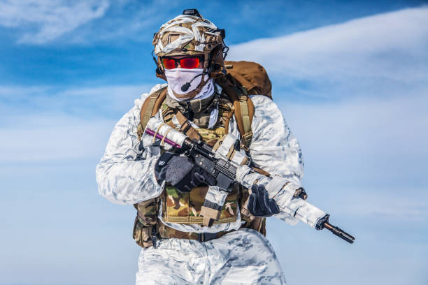 istock Winter arctic mountains warfare 675899868