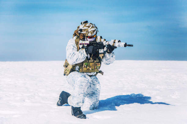 istock Winter arctic mountains warfare 675900266