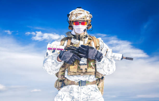 istock Winter arctic mountains warfare 675900424